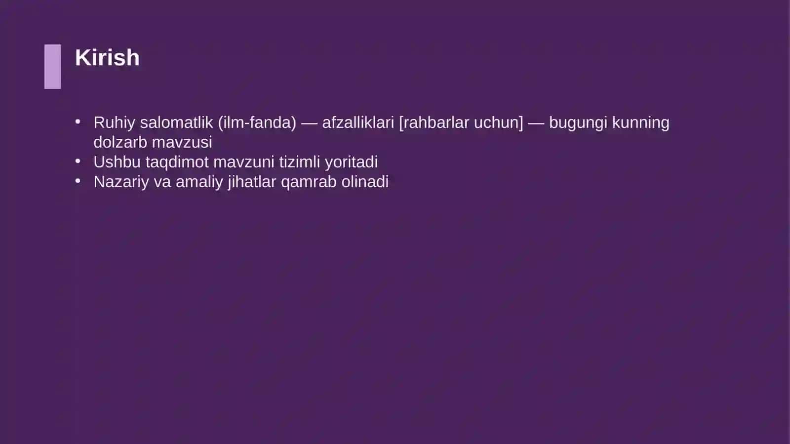 Ruhiy salomatlik (ilm-fanda) — afzalliklari [rahbarlar uchun] 3