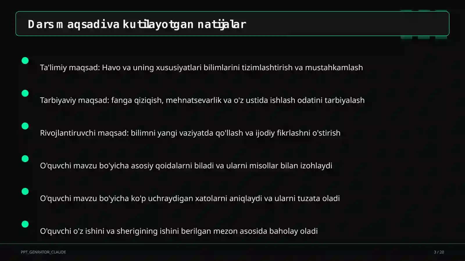 Havo va uning xususiyatlari (2-sinf) 1