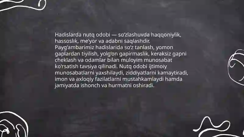 Hadislarda Nutq Odobi 3