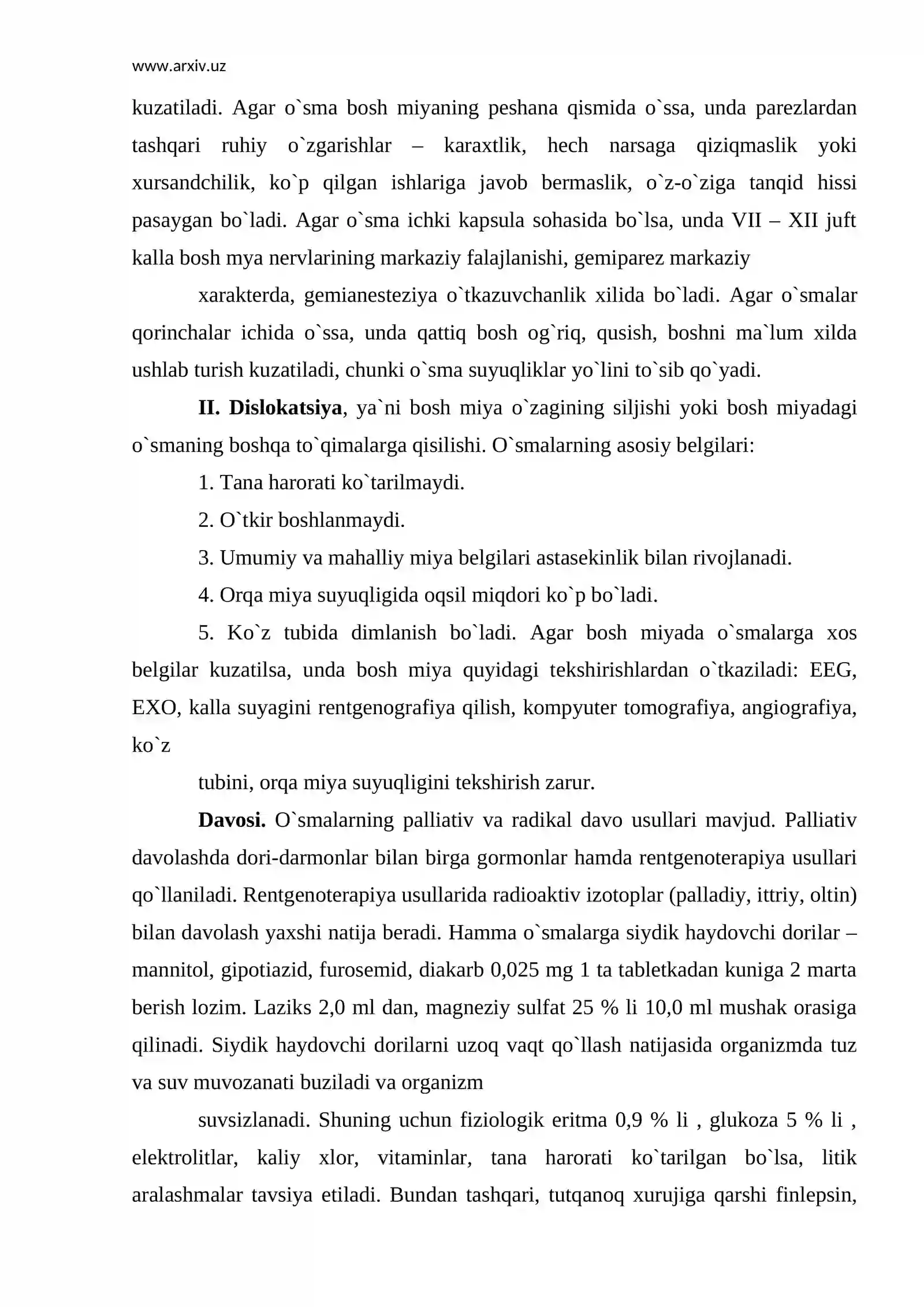 Markaziy asab tizimining o`smalari 3