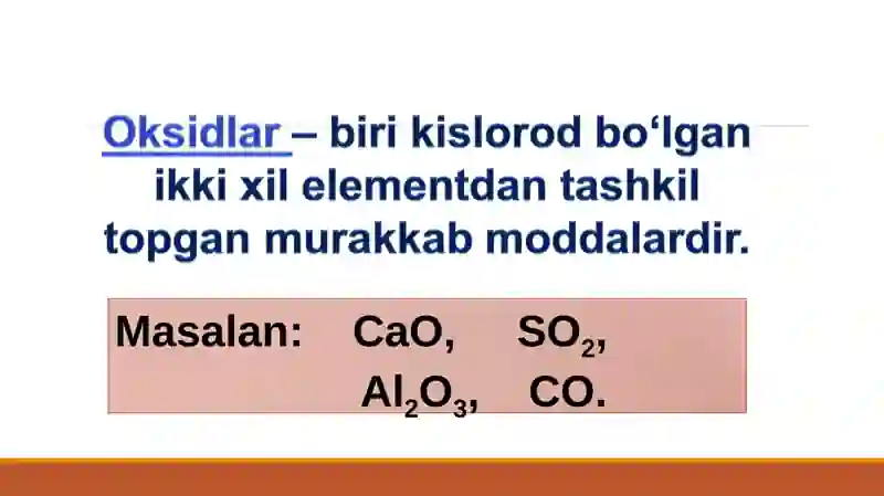 Oksidlarning toifalanishi 3