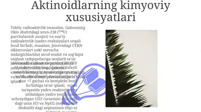 Aktinoidlar va Transuranelementlar 3