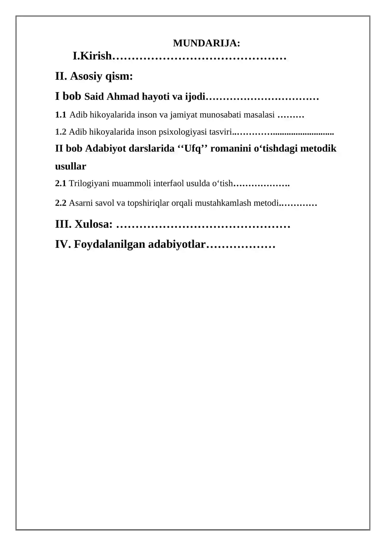 AKADEMIK LITSEYLARDA SAID AHMADNING ‘‘UFQ’’ TRILOGIYASINI SAVOL VA TOPSHIRIQLAR ASOSIDA O‘RGANISH 3