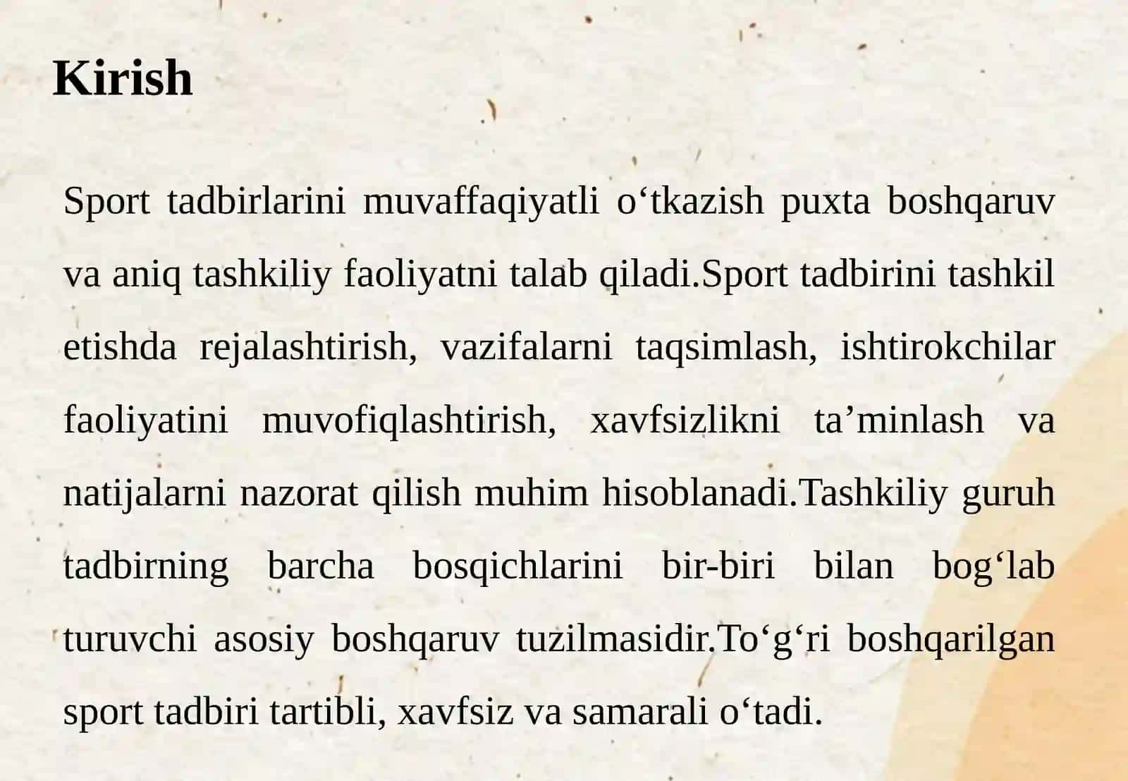 Sport tadbirlarini boshqarish va tashkil etish faoliyati 3