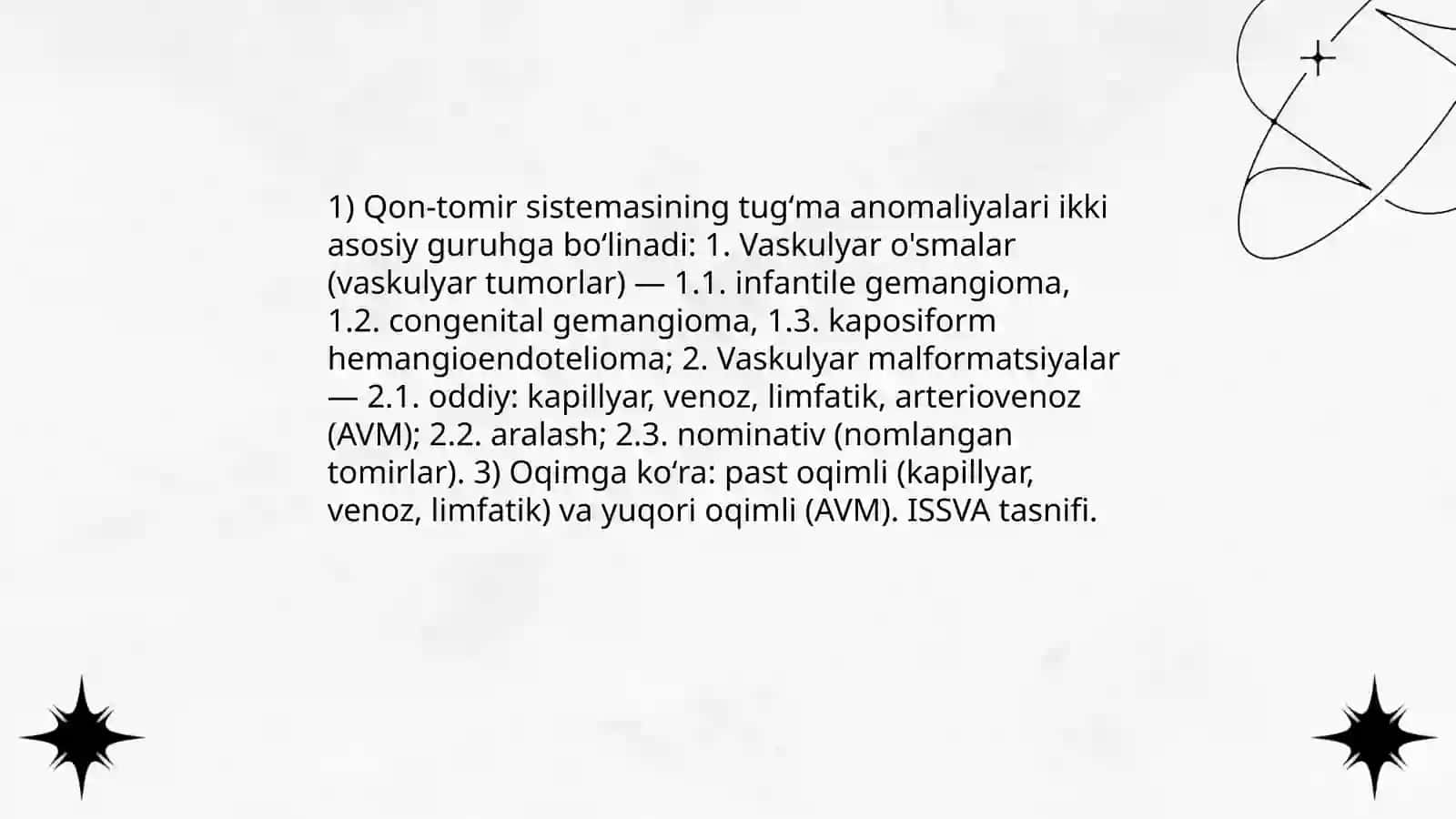 Qon-tomir sistemasi tugʻma rivojlanish nuqsonlari 3