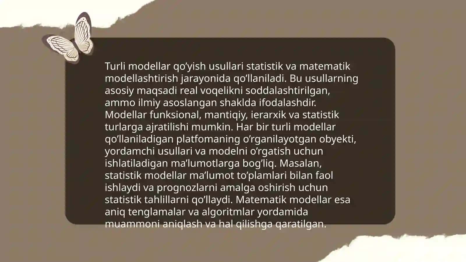 Turli modellar qo’yish usullari 3