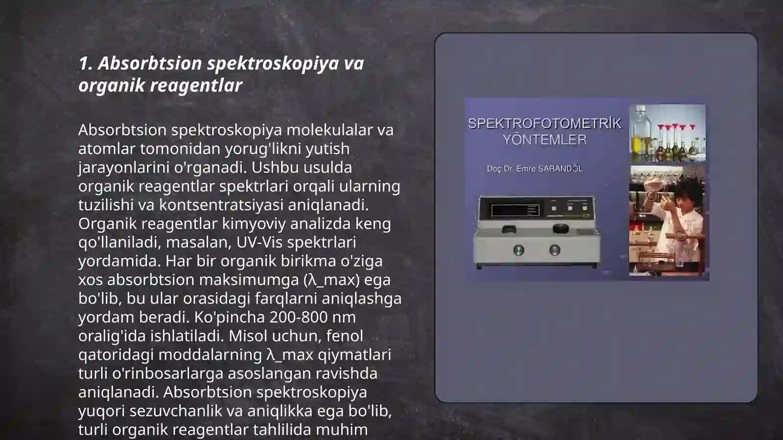 Absorbtsion spektroskopiya va organik reagentlar 3