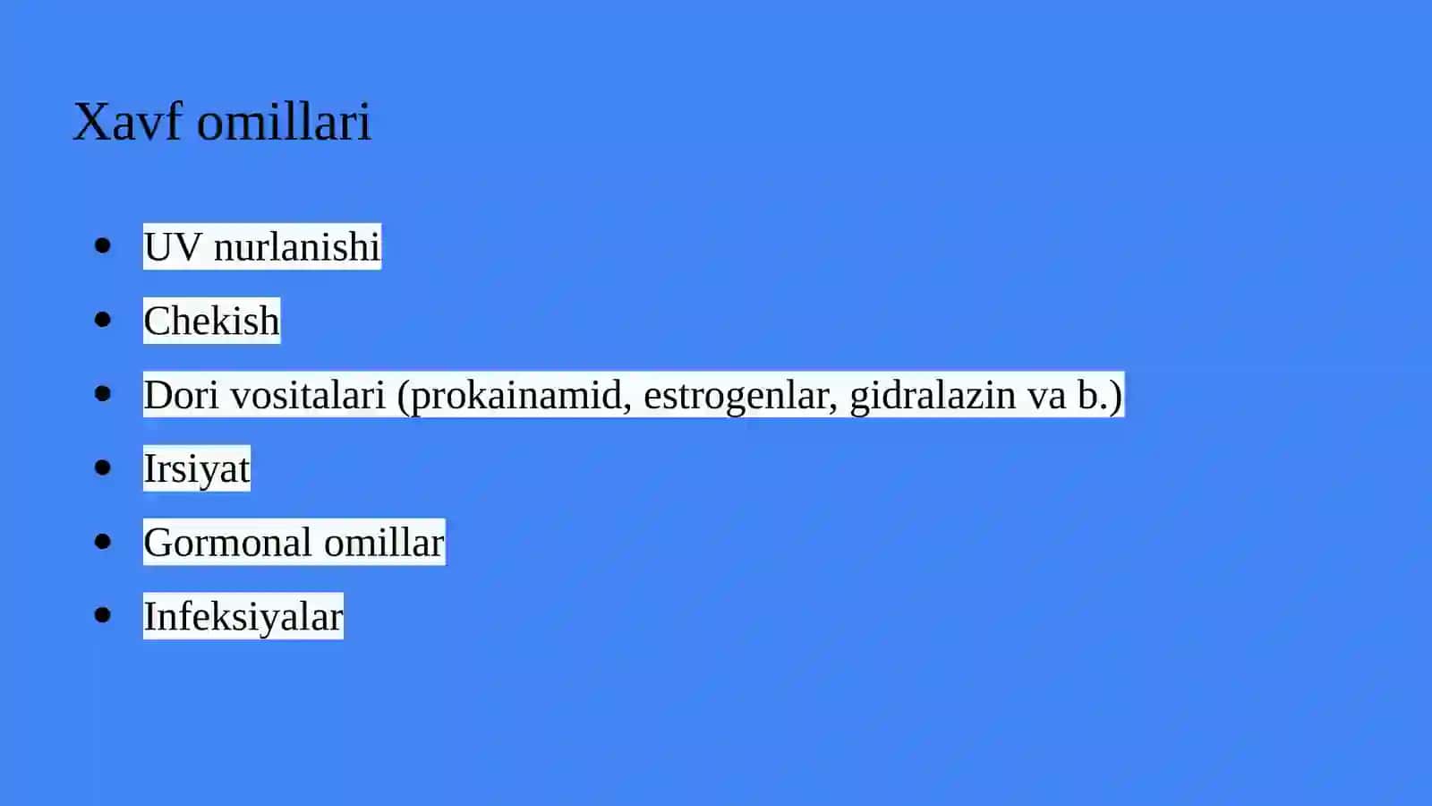 Tizimli qizil yugurik kasalligi (1-variant) 3
