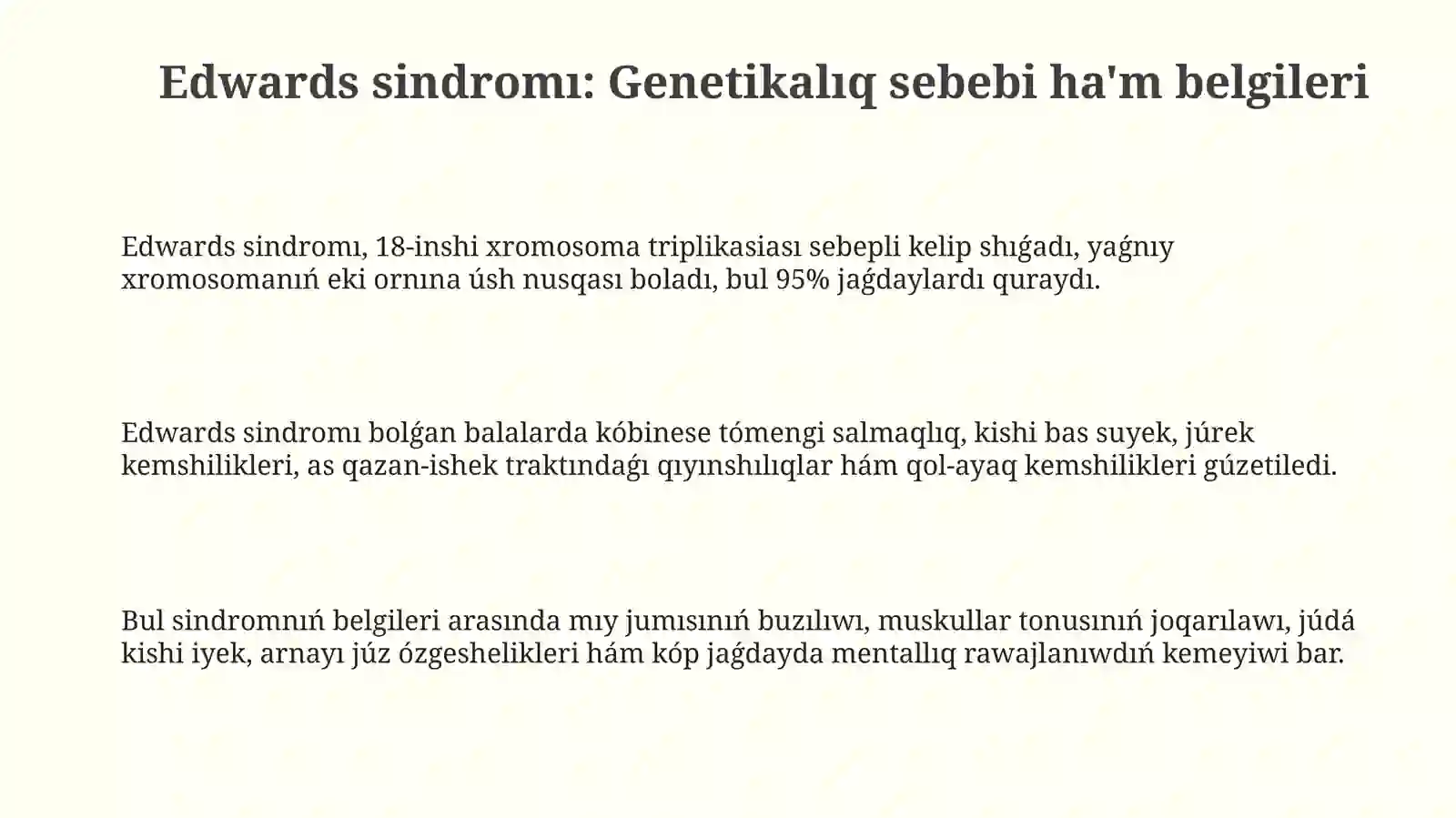 Edwards sindromı 3