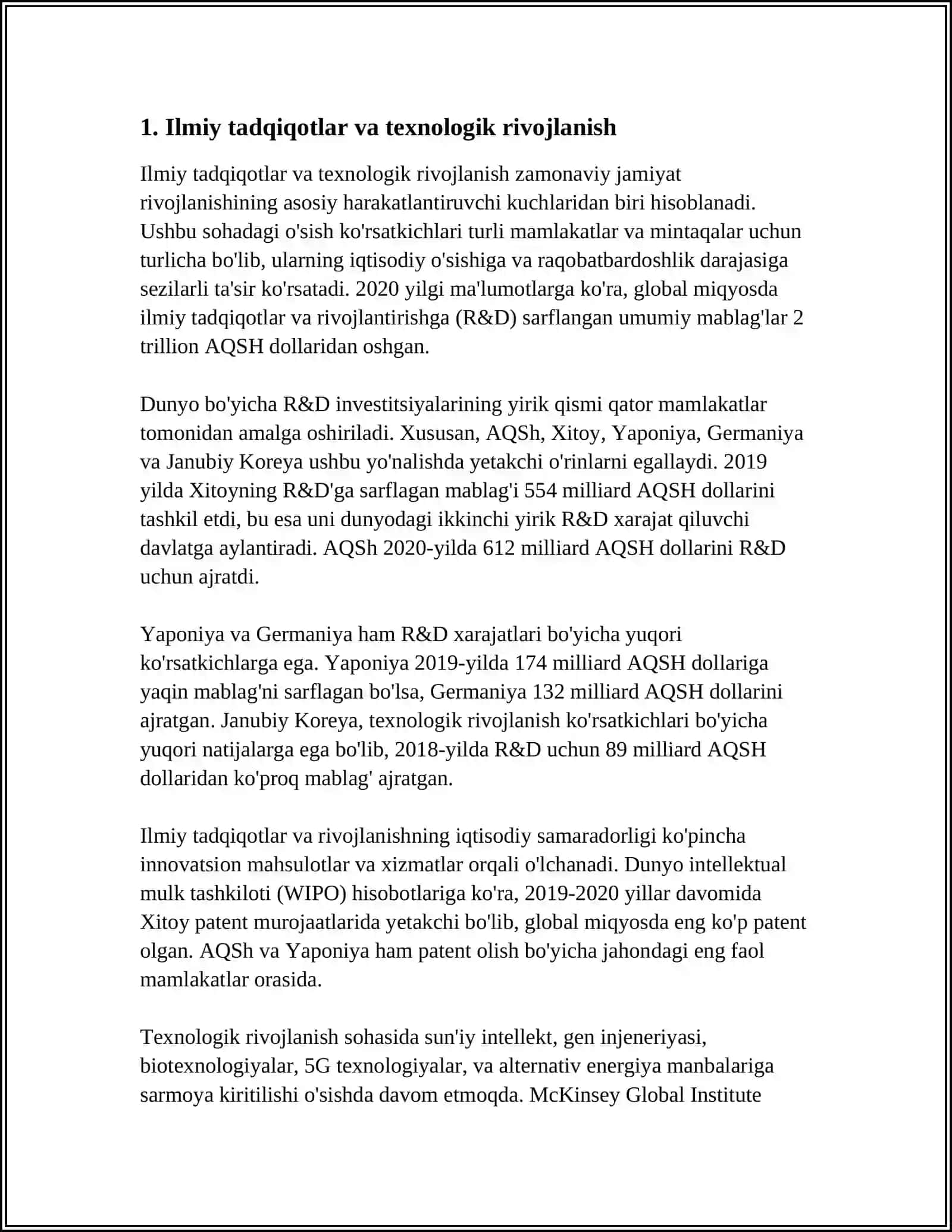 REFERAT Mavzu: ILMIY TADQIQOTLARNING INSON HAYOTIDAGI ROLI 3