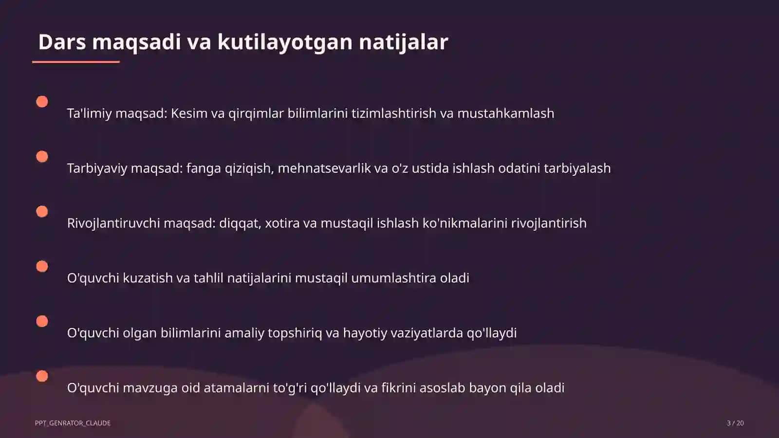Kesim va qirqimlar (9-sinf) 3