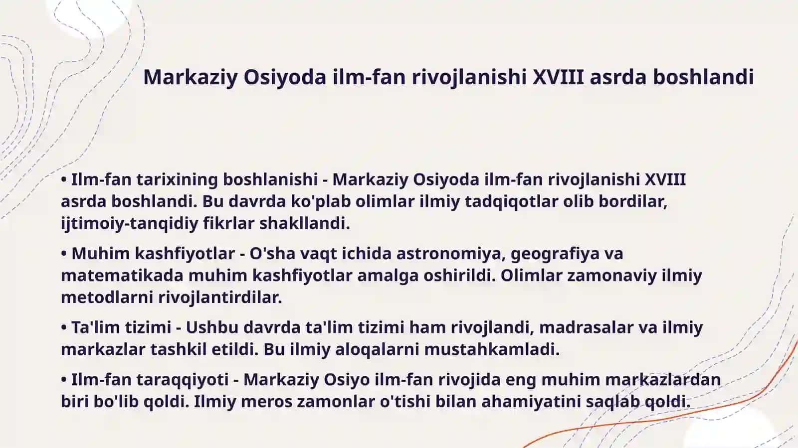 Markaziy Osiyo dail-fan va ta'lim tarixi XVIII-XIX-XX asr boshlarida 3