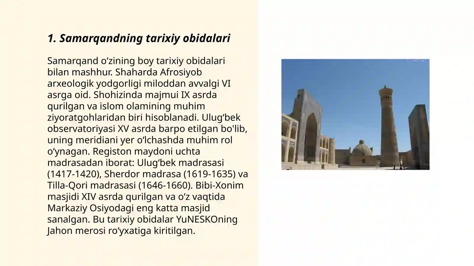 Samarqandning tarixiy obidalari 3