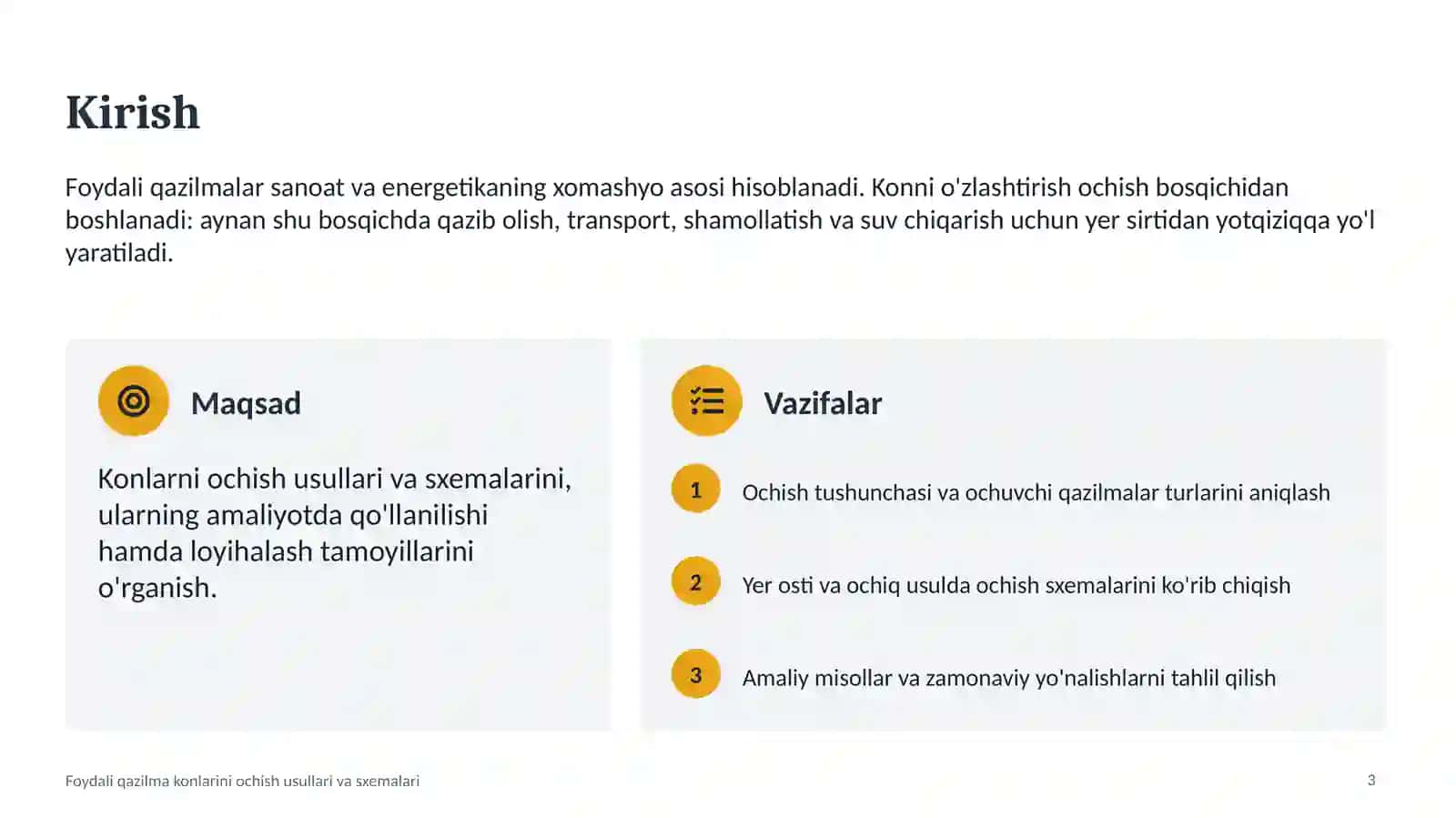 Foydali qazilma konlarini ochish usullari va sxemalari 3