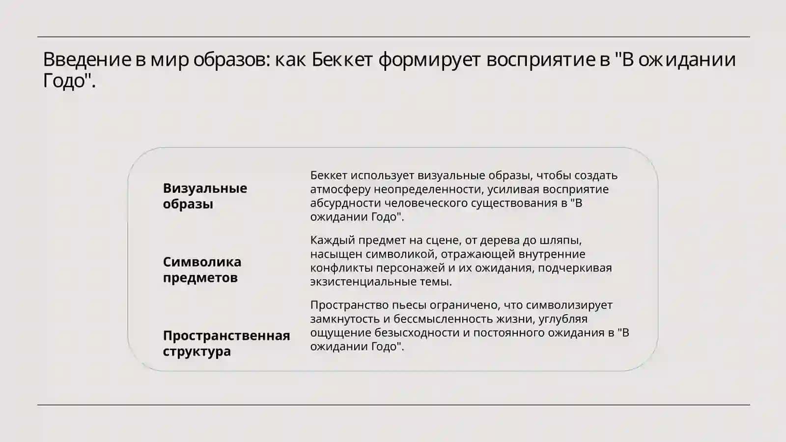 Образная система в пьесе С. Беккета  В ожидании Годо примеры из текста произведения 3
