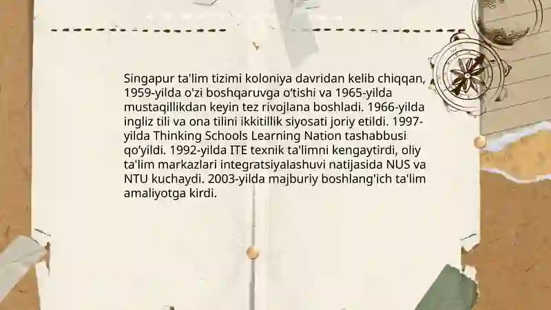 Singapur ta'lim tizimi 3