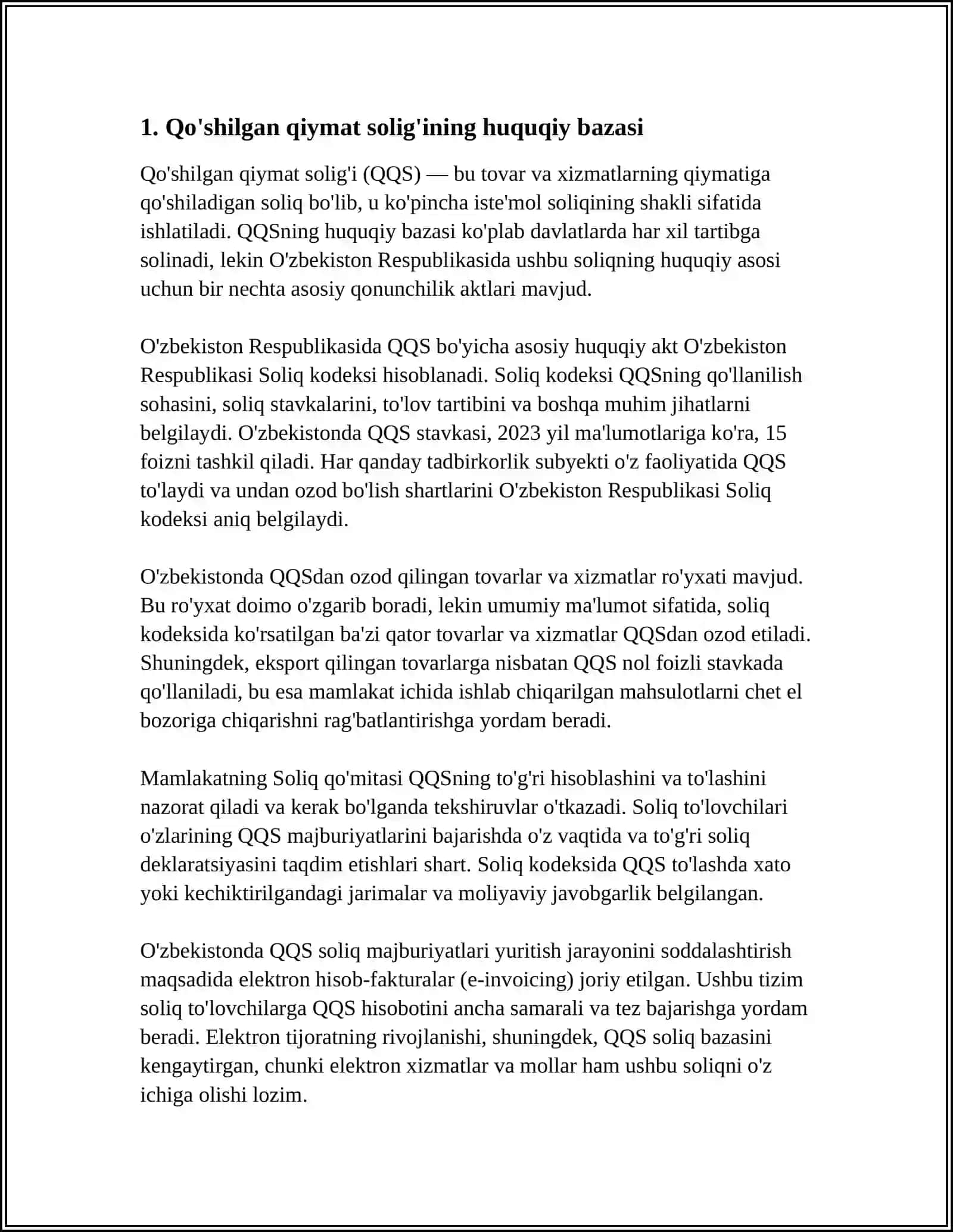 Qo'shilgan Qiymat Solig'i va Uni Hisoblash 3