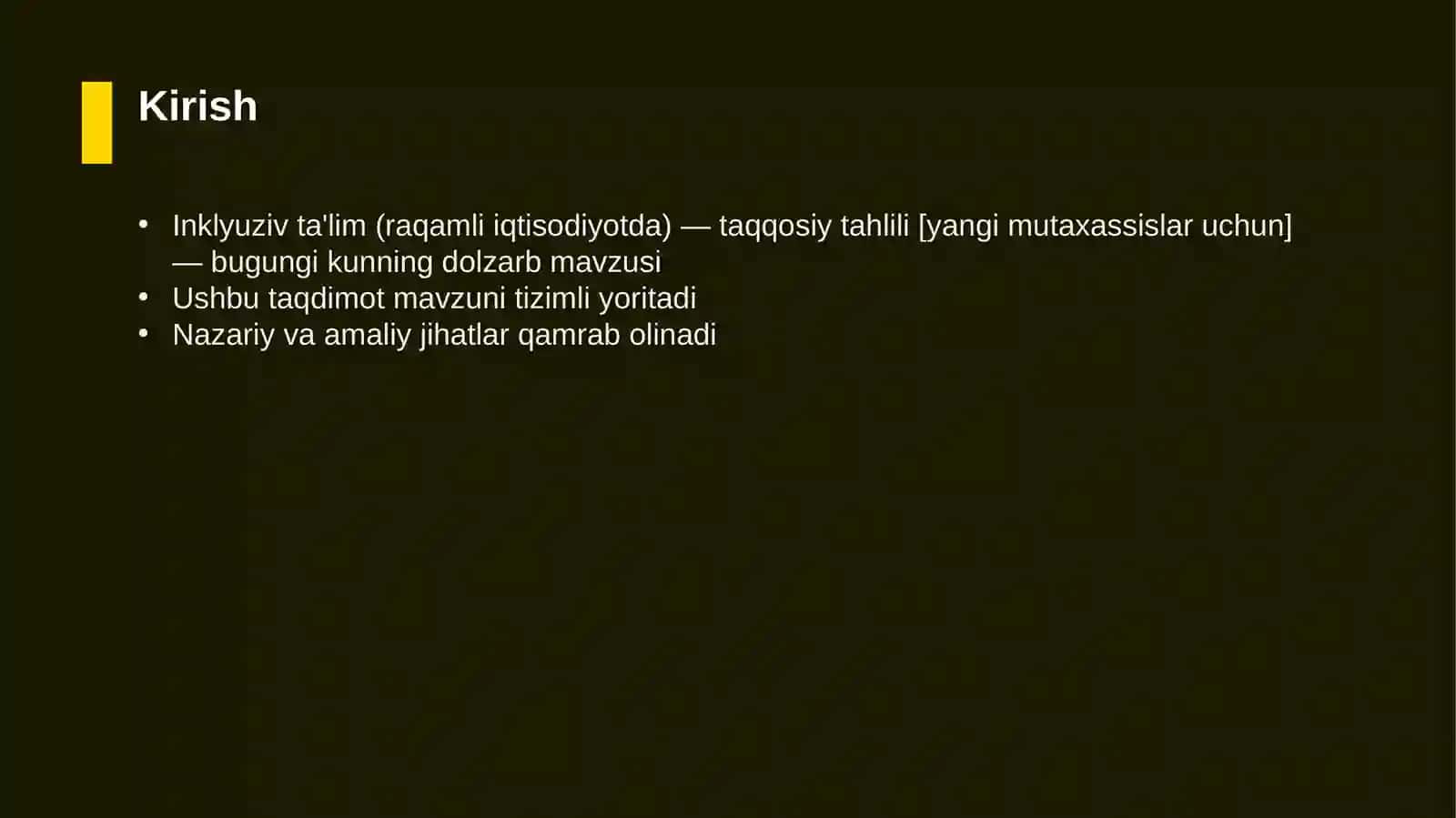 Inklyuziv ta'lim (raqamli iqtisodiyotda) — taqqosiy tahlili [yangi mutaxassislar uchun] 3
