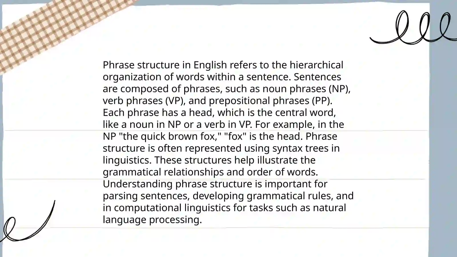 Phrase Structure in English 3