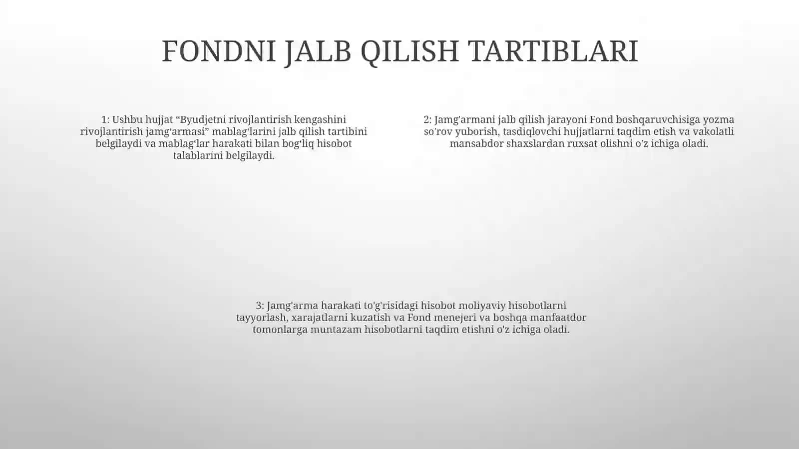 Byudjet Tashkiloti Rivojlantirish Jamg'Armasi Bo'Yicha Pul Mablag'Lari Harakati To'G'Risida Hisobotni Tuzish Tartibi 3