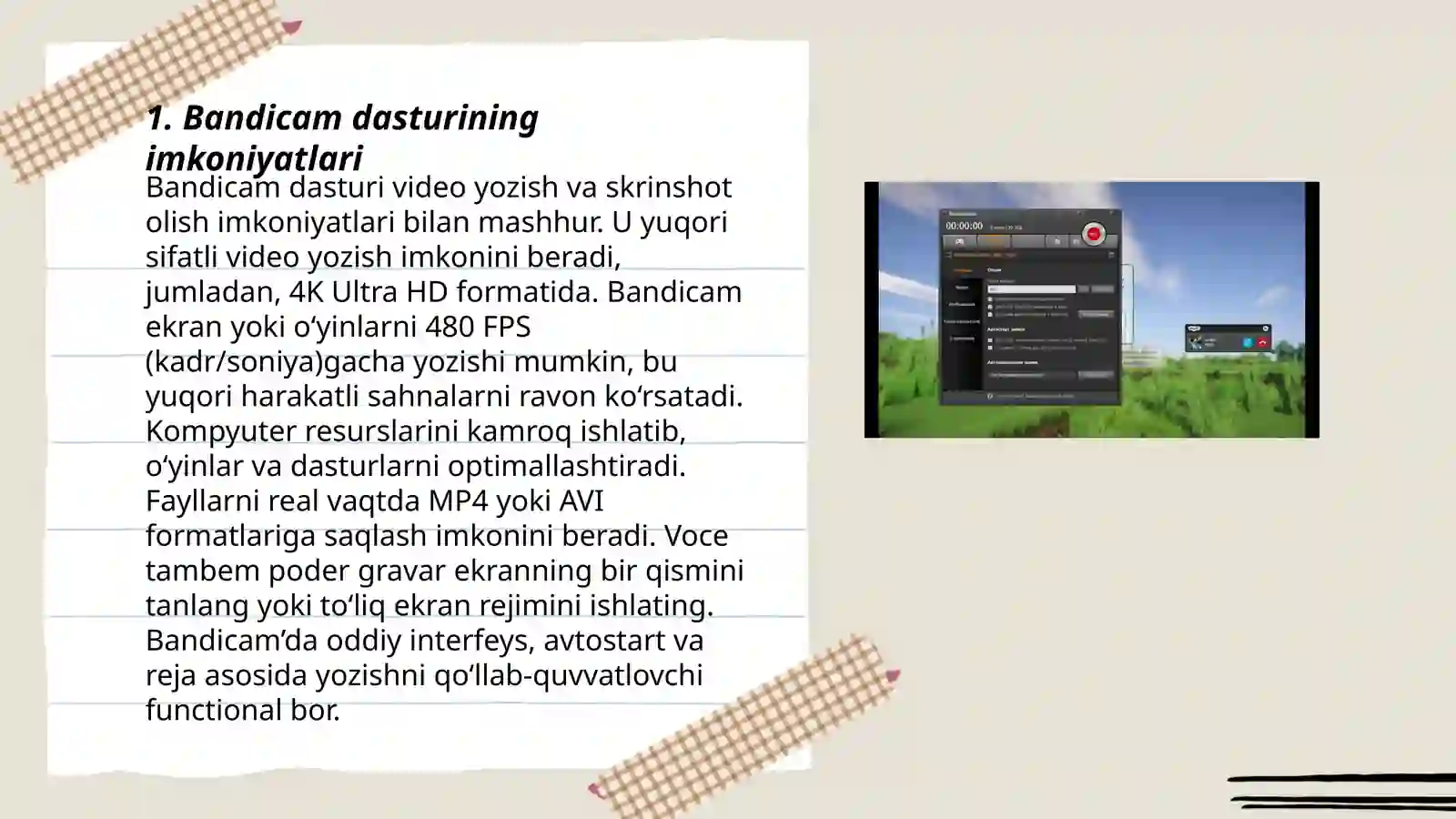Bandicam dasturi 3