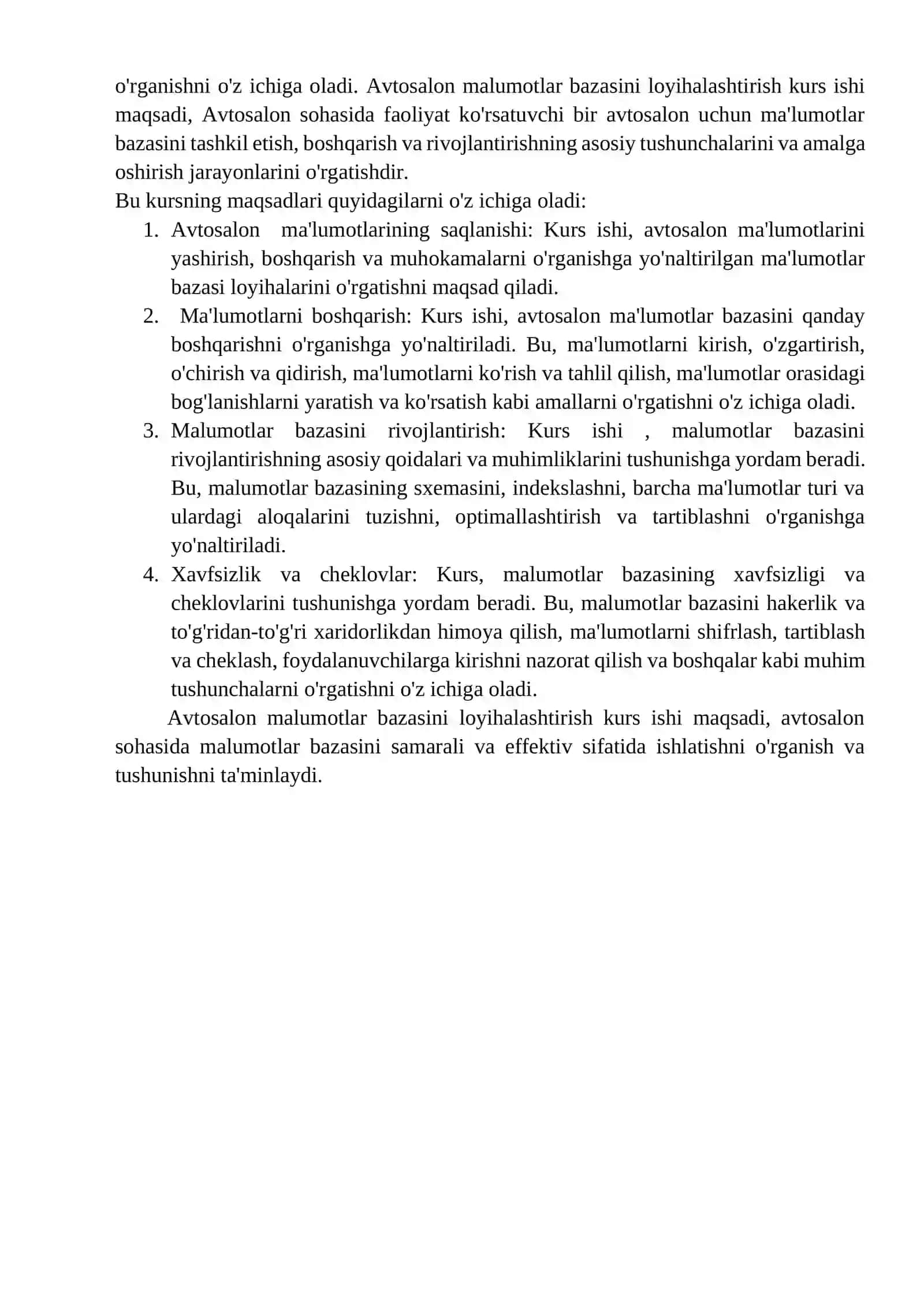 Ma'lumotlar bazasi (Avtosalon ma’lumotlar bazasini loyihalashtirish va ishlab chiqish) 3