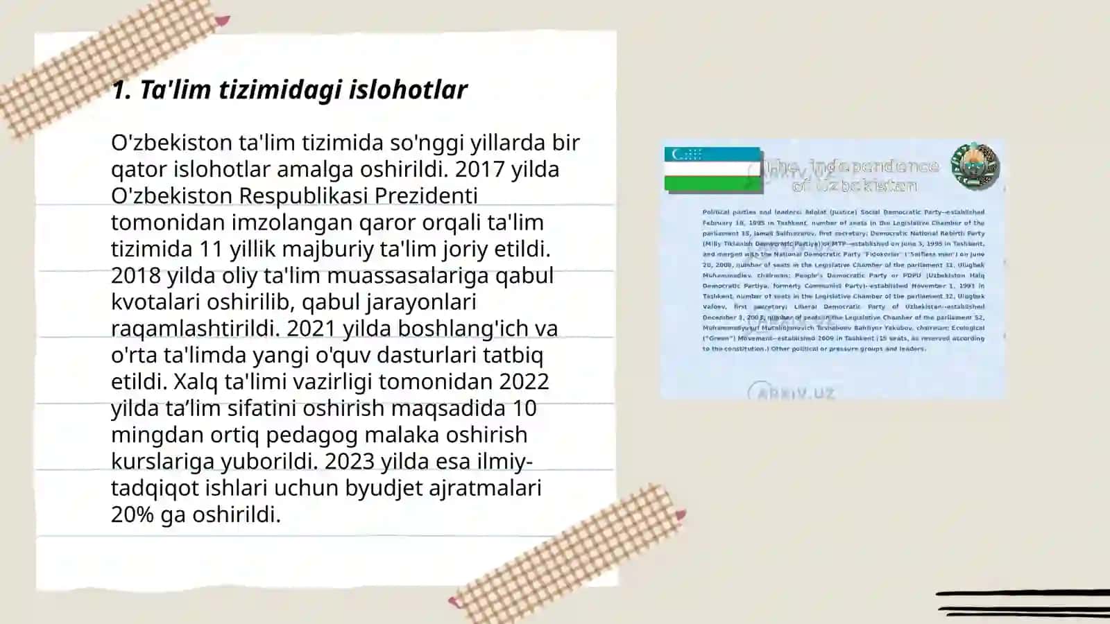 Ta'lim tizimidagi islohotlar 3
