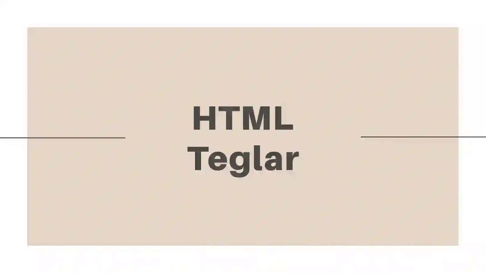 HTML Teglar 3