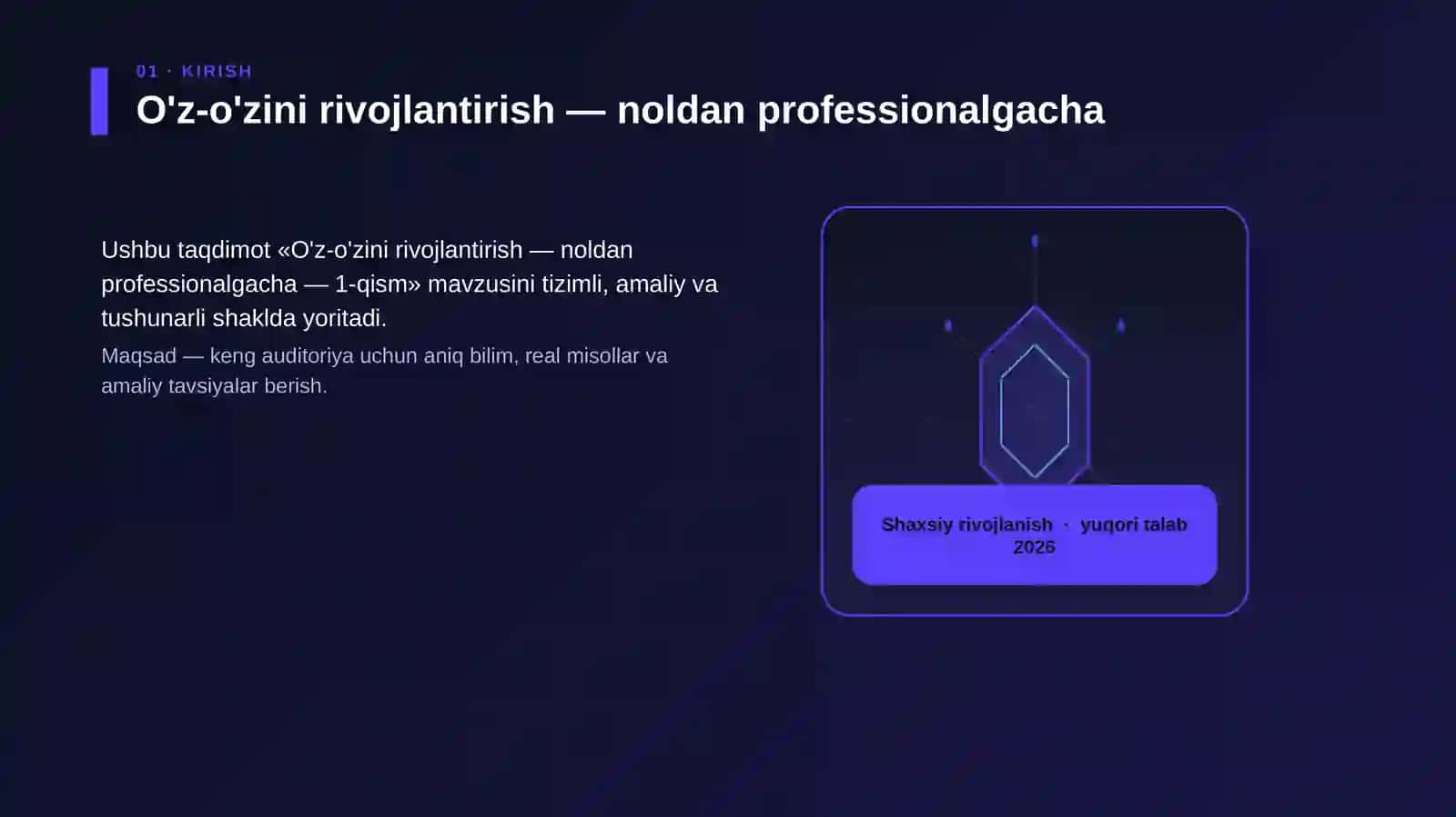 O'z-o'zini rivojlantirish — noldan professionalgacha — 1-qism 3