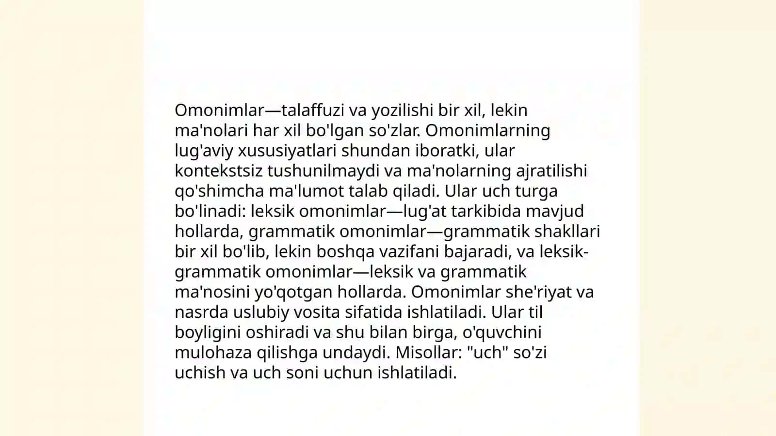 Omonimlar. Omoformalar. Omonimlarning yuzaga kelishi sabablari 3