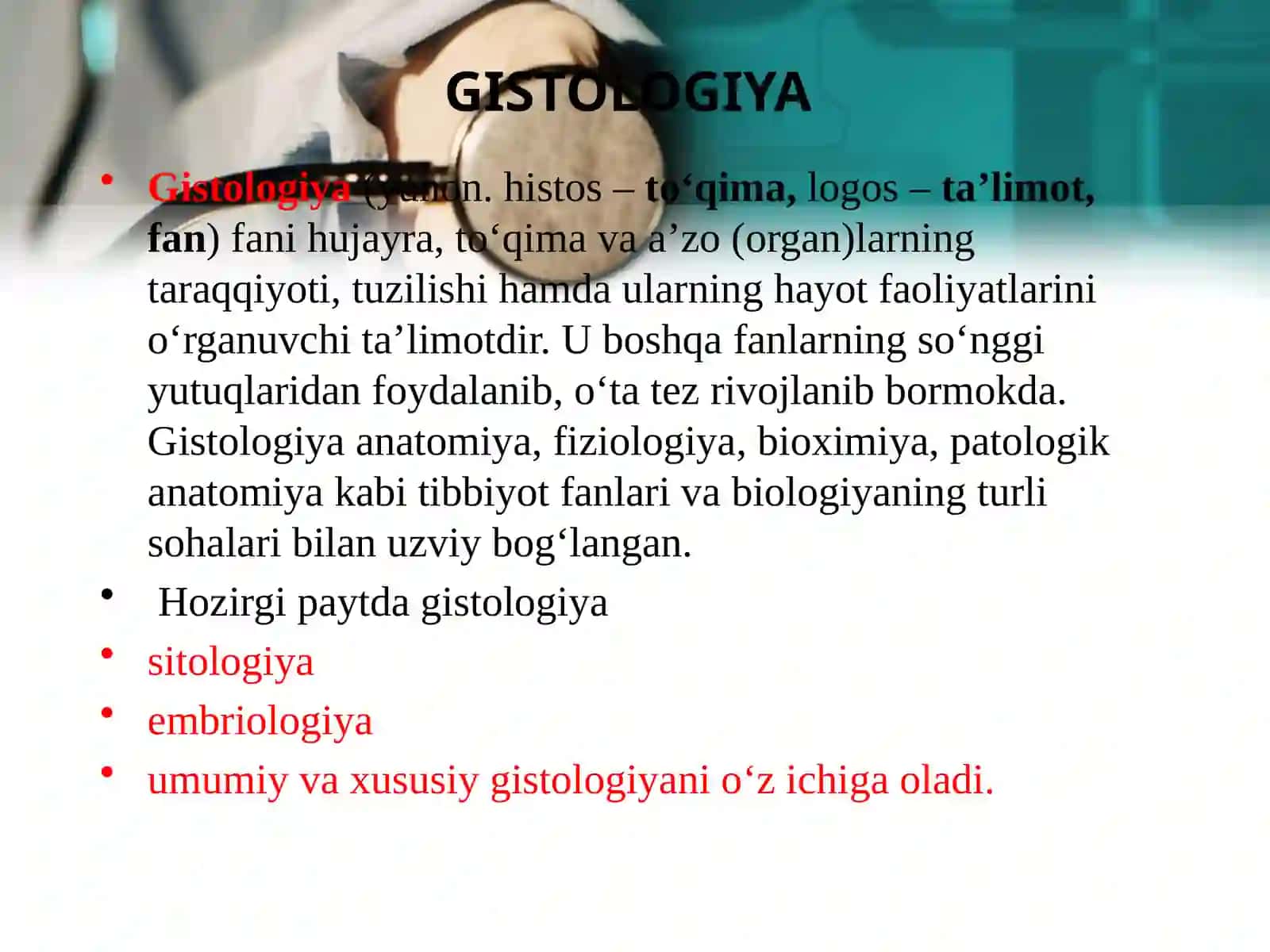 GISTOLOGIYAFANIGA KIRISH 3