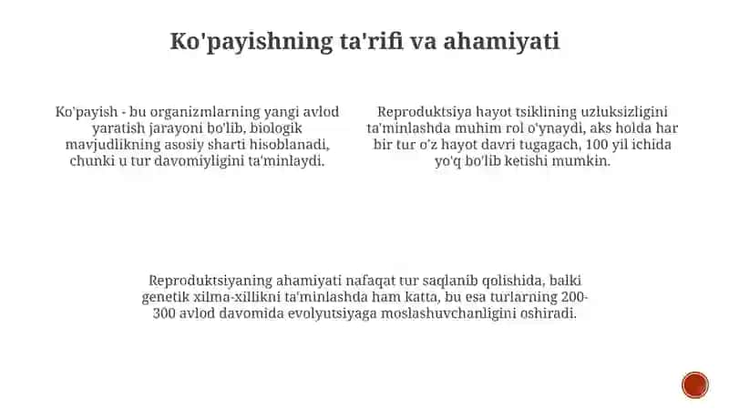 Reproduktsiyaning ahamiyati 3
