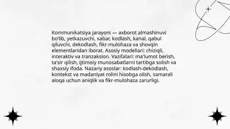 Kommunikatsiya jarayoni, tuzilishi va tipologiyasi 3