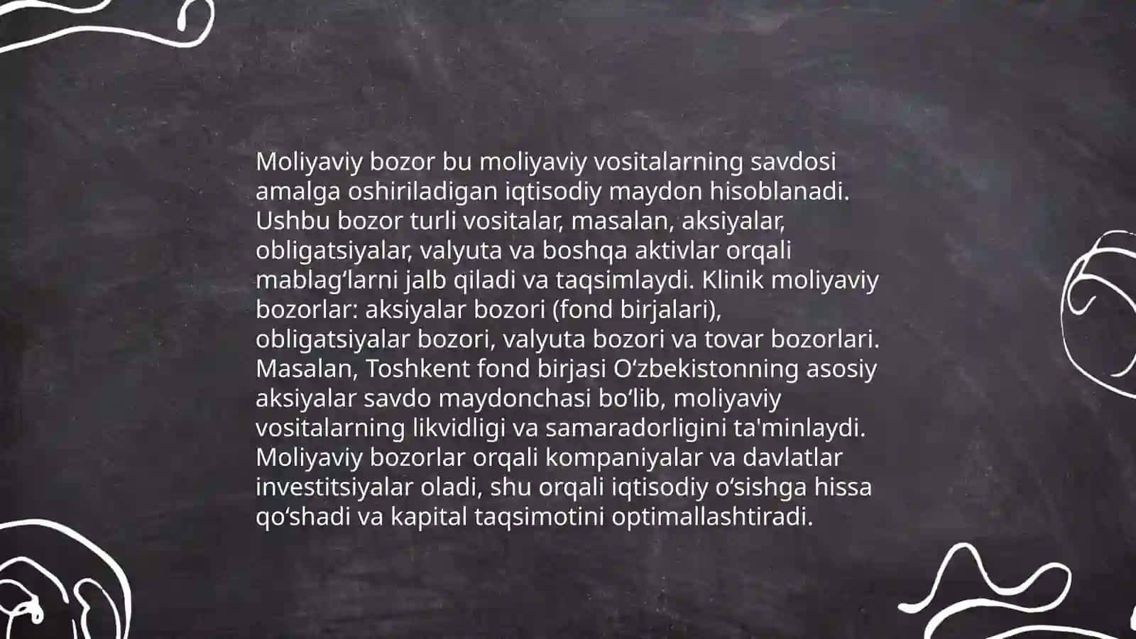 Moliyaviy bozorning mohiyati, zarurligi, asosiy vazifalari va turlari 3