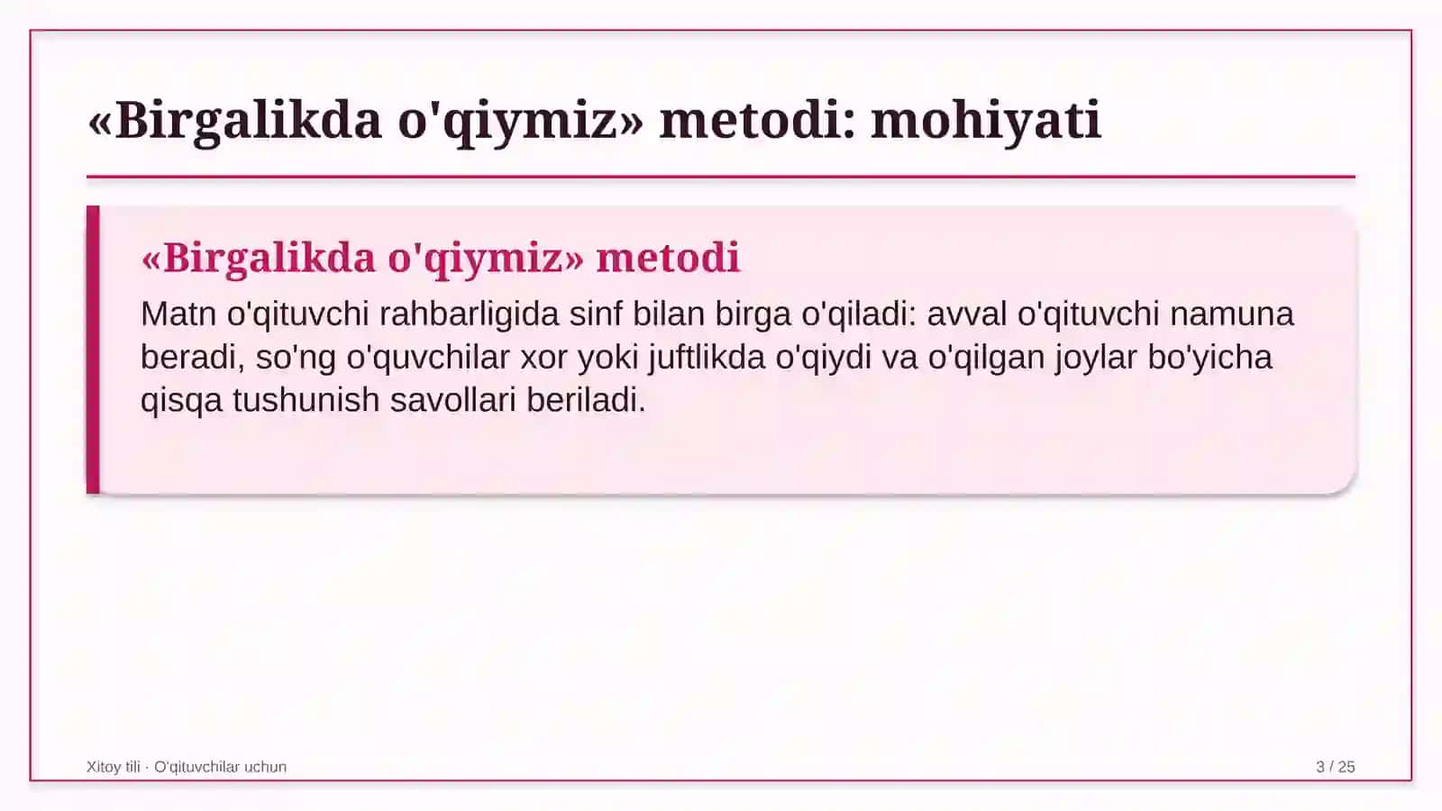 xitoy tili darslarida birgalikda o'qiymiz metodidan foydalanish 6308 3