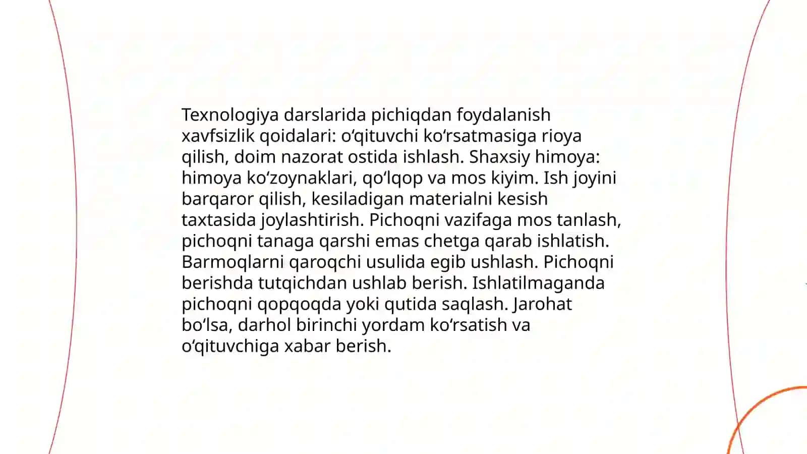 Texnologiya darslarida pichiqdan foydalanish metodi 3