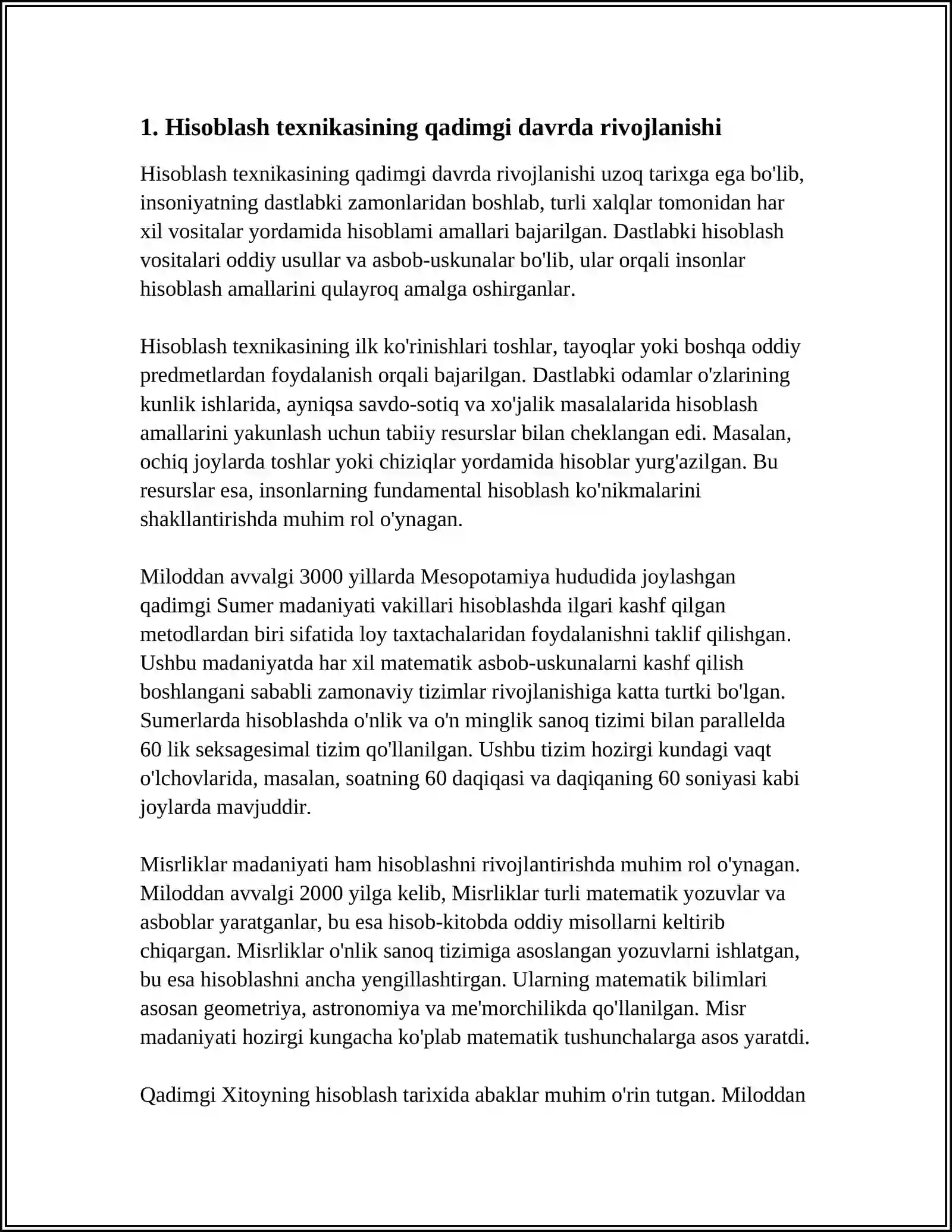 HISOBLOSH TEXNIKASINING RIVOJLANISH TARIXI 3