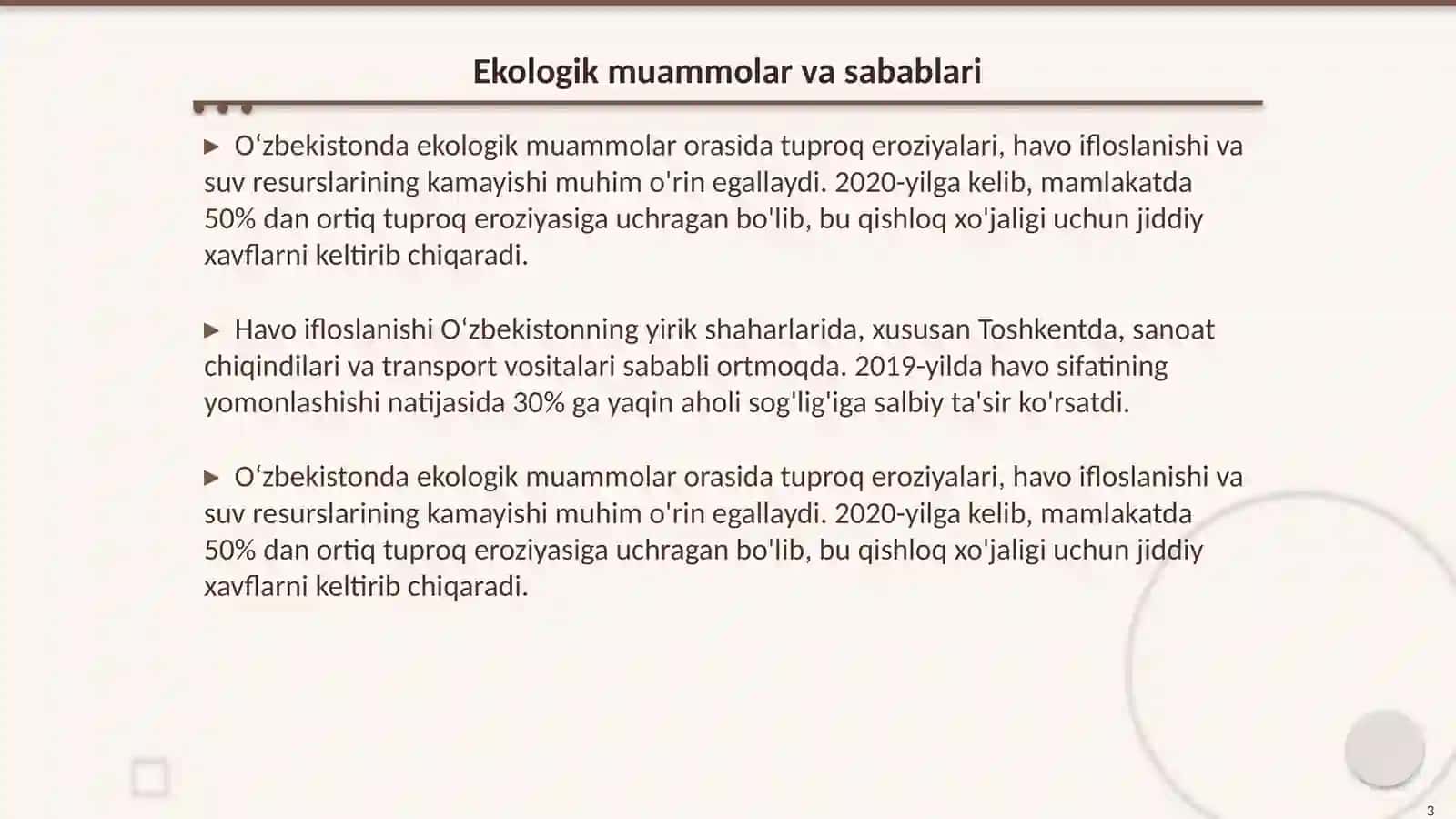 Oʻzbekiston tabiatini muhofaza qilish muomilalari 3