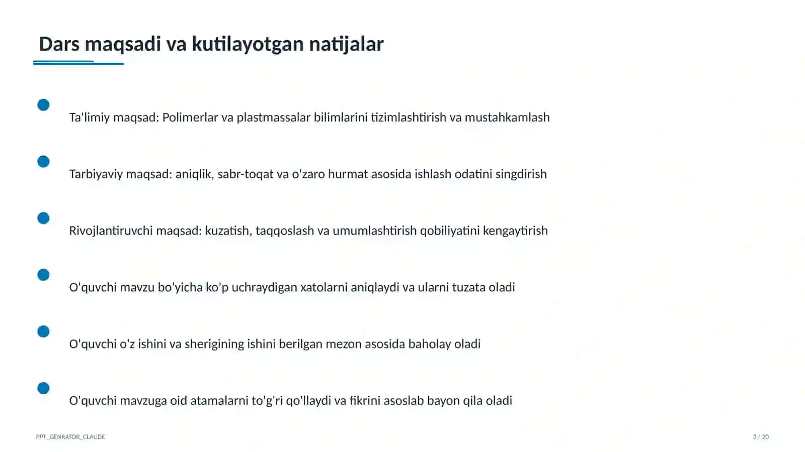 Polimerlar va plastmassalar (11-sinf) 4