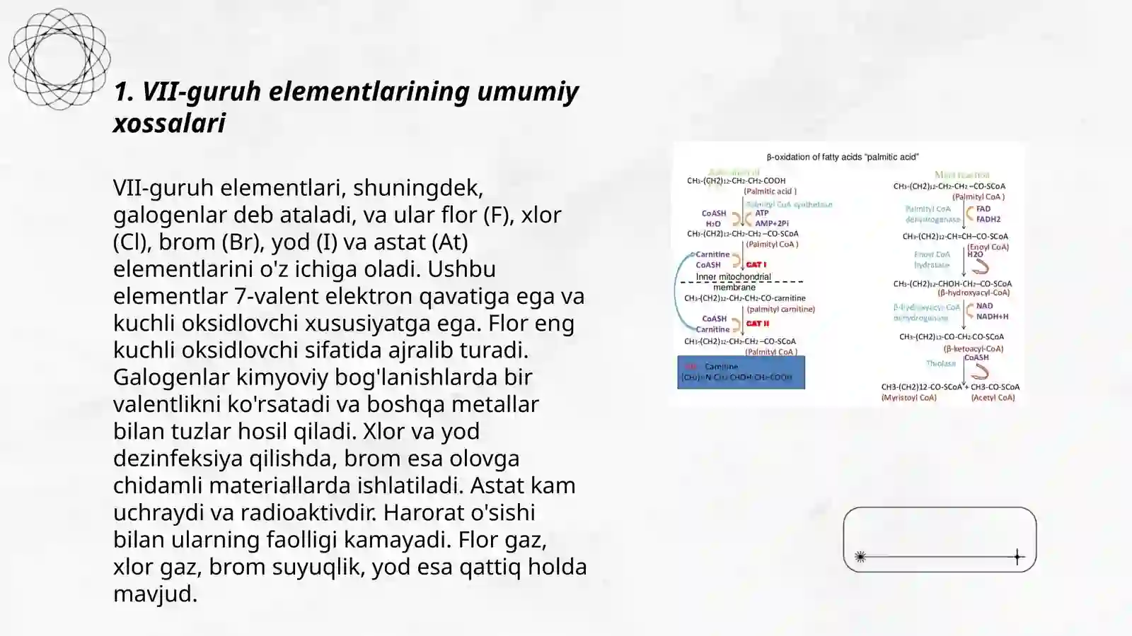 VII-guruh elementlarining umumiy xossalari 3