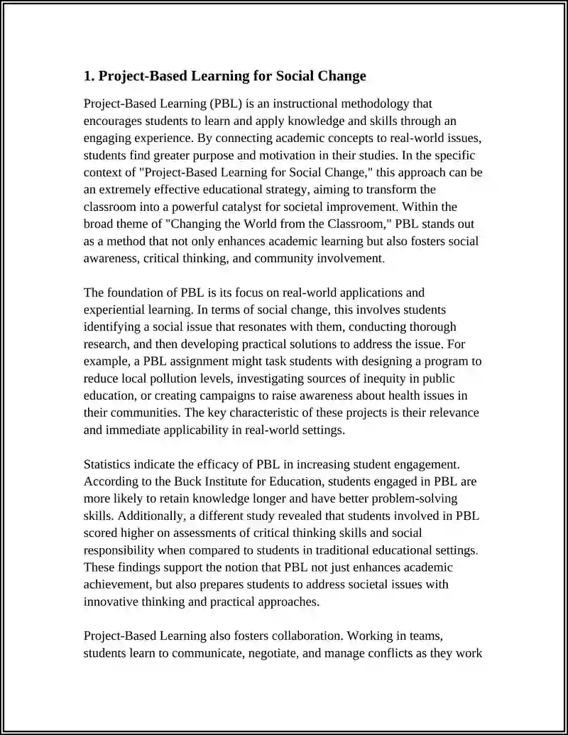 Project-Based Learning for Social Change 3