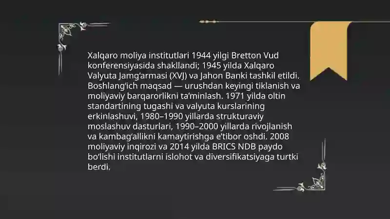 Xalqaro moliya institutlari 3