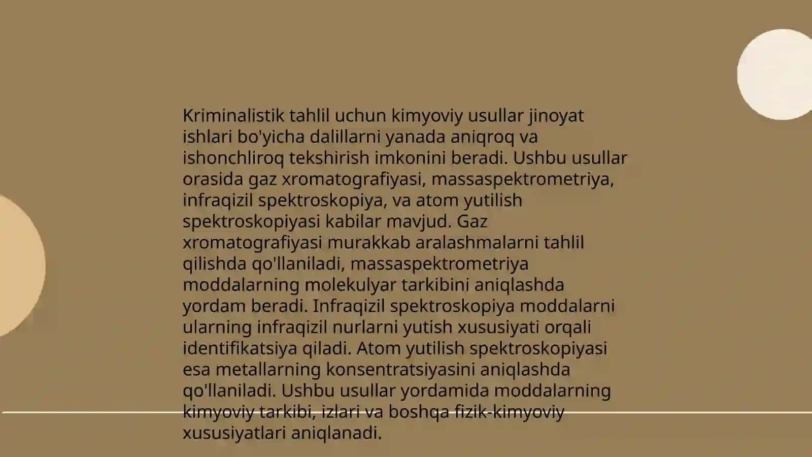 Tibbiy Kimyo fanidan Kiriminalistikada kimyoning oʻrni 3