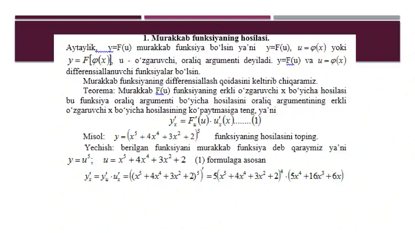 MURAKKAB VA TESKARIFUNKSIYALARNING HOSILALARI 3
