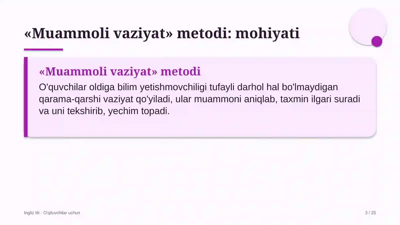 ingliz tili darslarida muammoli vaziyat metodidan foydalanish 6529 3