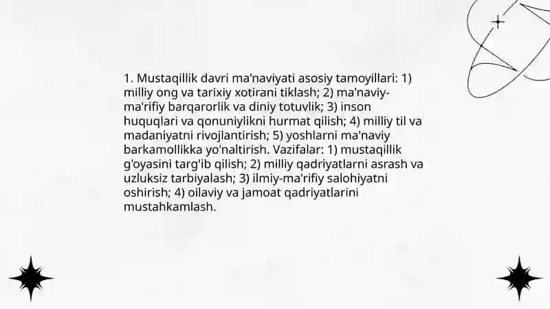 Mustaqillik davri ma'naviyati 3
