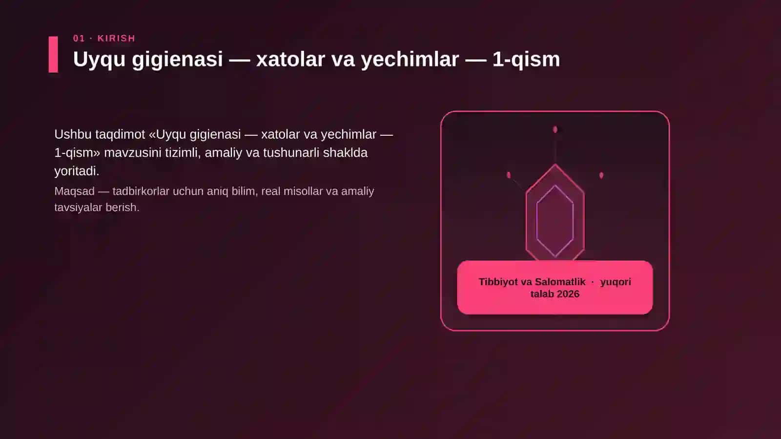 Uyqu gigienasi — xatolar va yechimlar — 1-qism 3