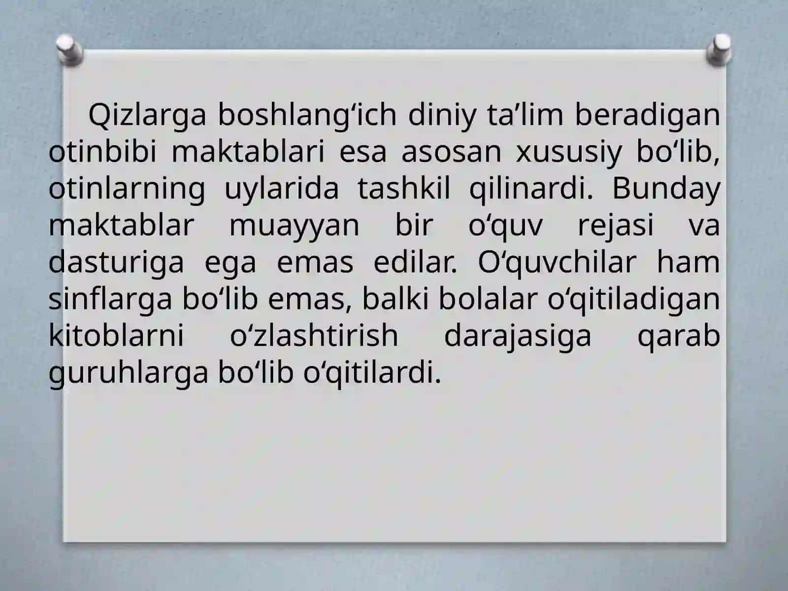 XVII asr va XX asrning 1-choragida Turkiston o‘lkasida ayollar ta’limi masalasining faollashuvi va yoritilishining pedagogik sharoitlari 3