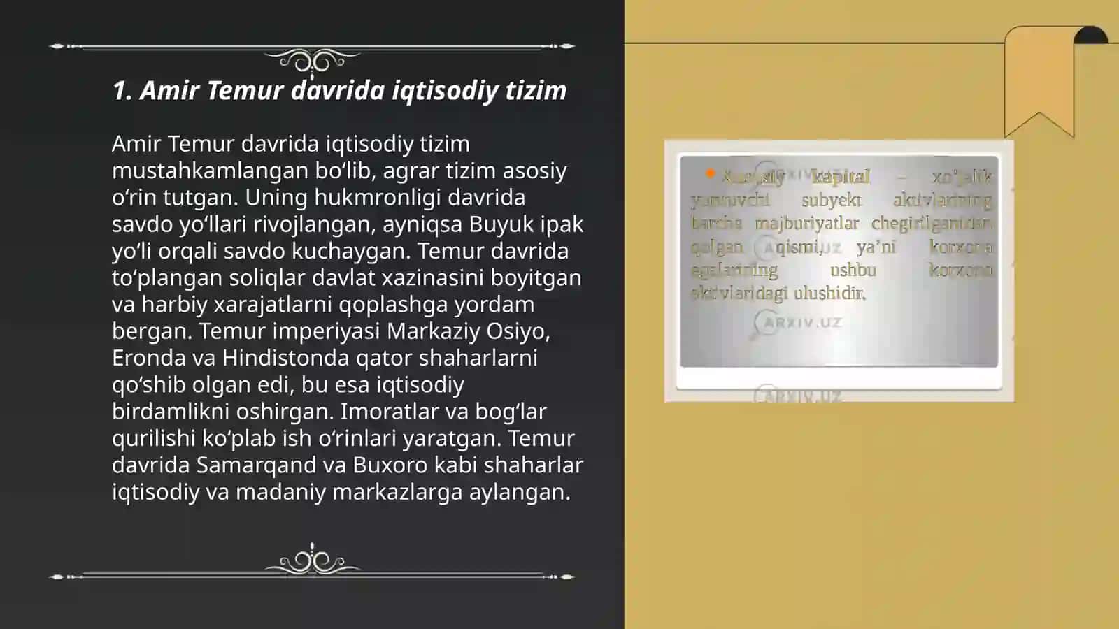 Amir Temur va Temuriylar Davridagi Iqtisodiy Gʻoyalarni Merkantilizim Iqtisodiy Ta'limoti Gʻoyalari Bilan Taqqoslash 3