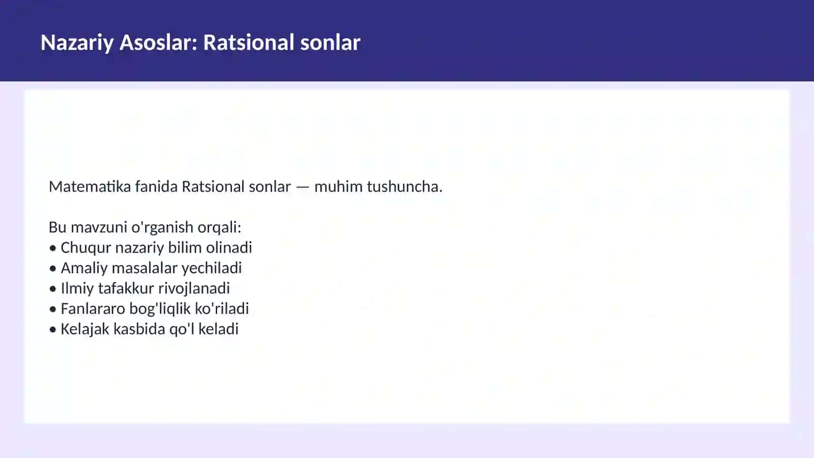 Matematika Sonlar nazariyasi 3